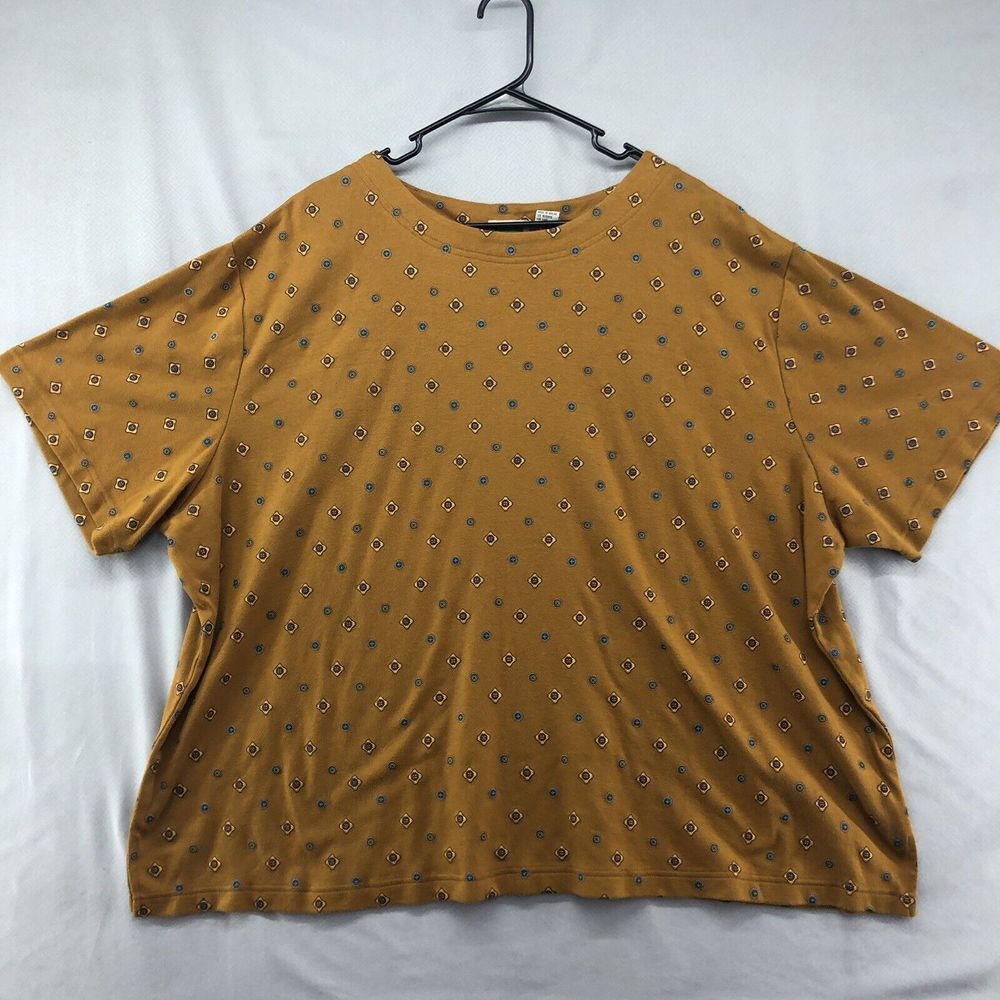 CST Sport Gold Yellow Short Sleeve Shirt Plus Size 4X Women Casual Wear